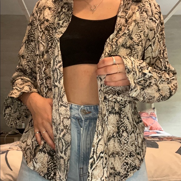 Talbots Snake Print Button Down - Picture 2 of 5